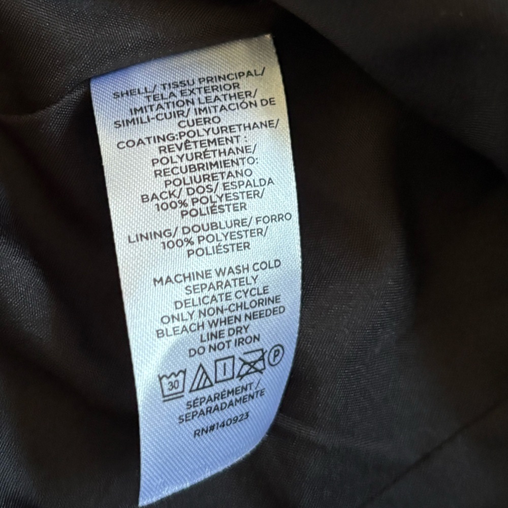 NWT LOFT Woman’s XS Black Leather Moto Asymmetrical Neckline Zip-Up Jacket - Picture 10 of 10